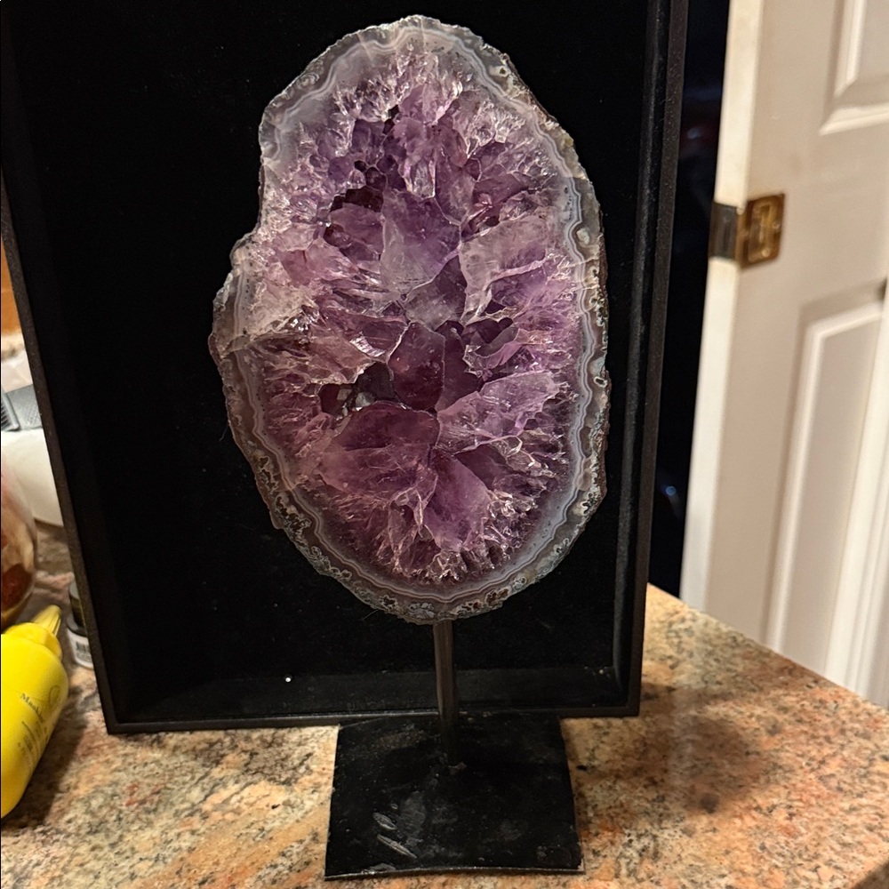 Stunning Purple Amythest Geode Slice - Picture 4 of 16